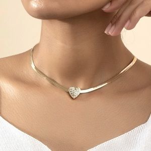 Gold Heart Choker Necklace
